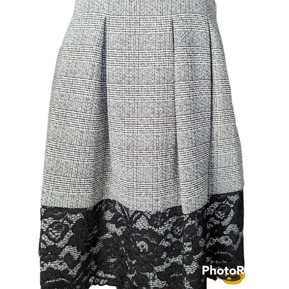 Jessica Howard Black White Plaid Fit & Flare Dress Short Sleeve - Picture 5 of 8